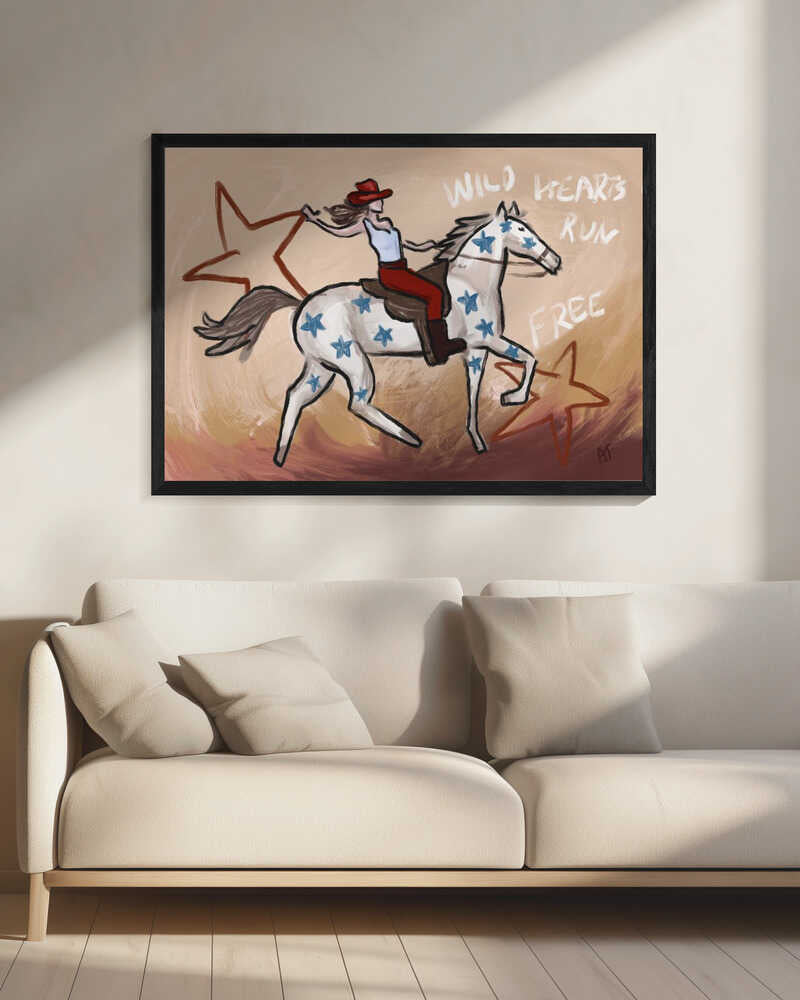 Wild Western Freedom Art Print UK — Animal Vibrant Wall Art — Living Room — Wall It All Prints