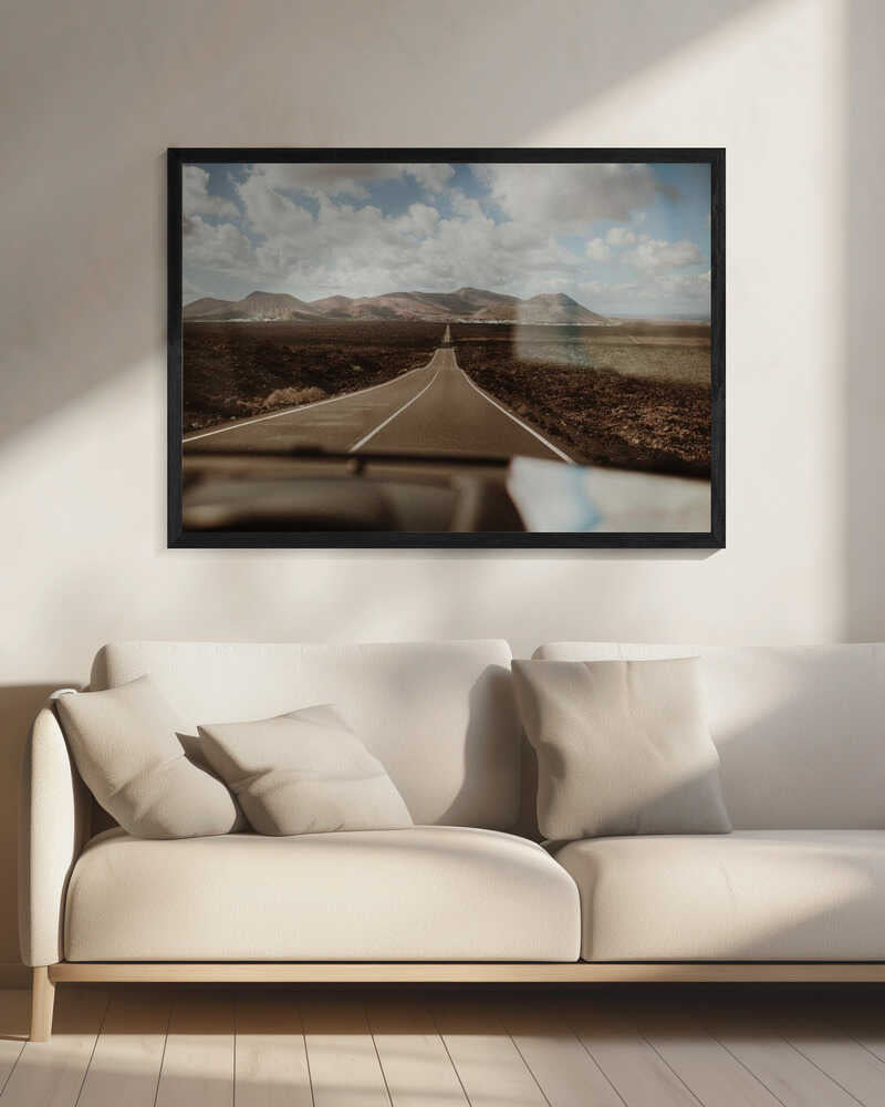 Vast Desert Road Journey Art Print UK — Dark Moody Warm Wall Art — Living Room — Wall It All Prints