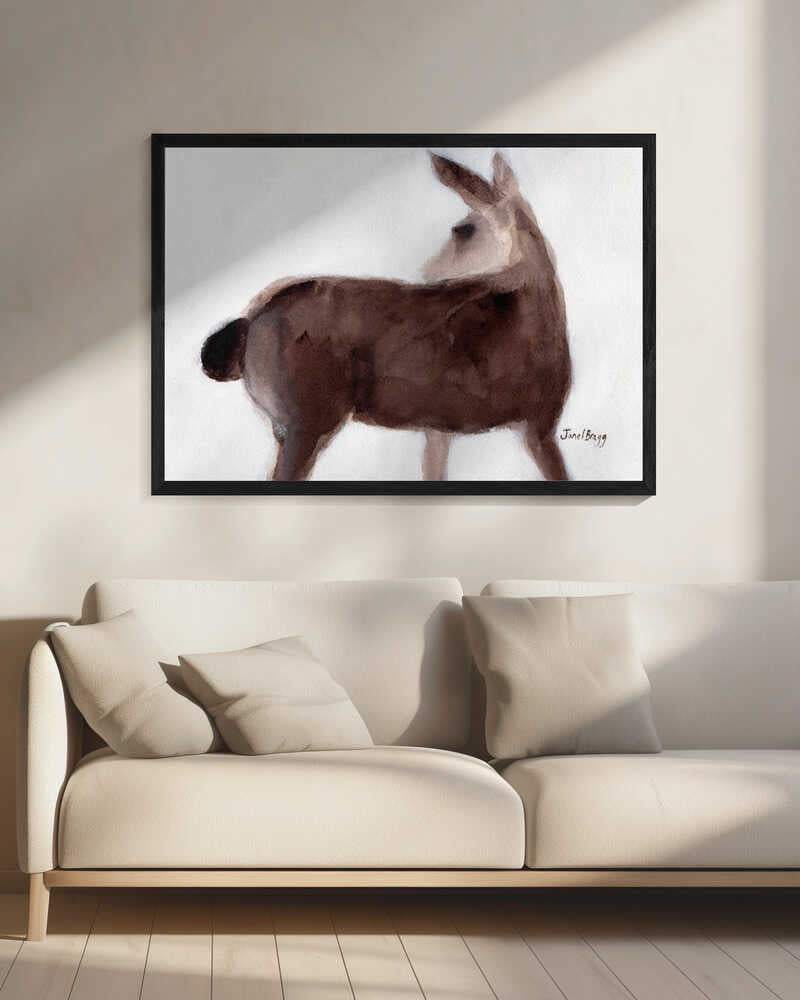 Gentle Watercolor Deer Art Print UK — Abstract Calm Wall Art — Bedroom — Wall It All Prints