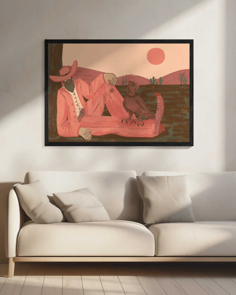 Cowboy's Desert Companion Art Print UK — Landscape Calm Wall Art — Living Room — Wall It All Prints