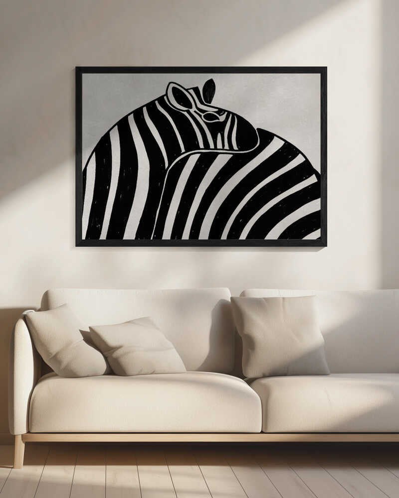 Zebra Love Art Print UK — Abstract Calm Wall Art — Office — Wall It All Prints