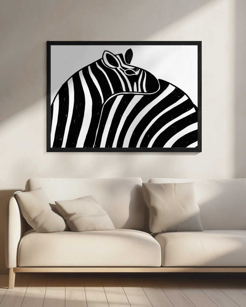 Bold Zebra Stripes Art Print UK — Abstract Vibrant Wall Art — Office — Wall It All Prints