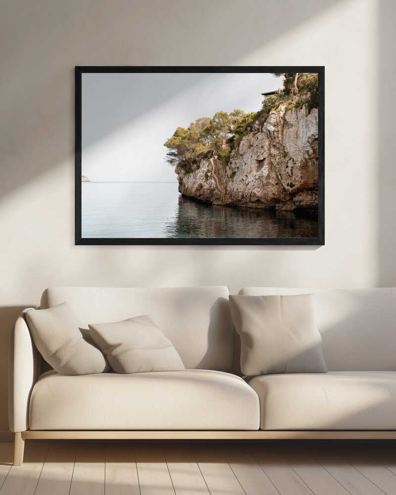 Mediterranean Cliffside Escape Art Print UK — Landscape Calm Wall Art — Bedroom — Wall It All Prints