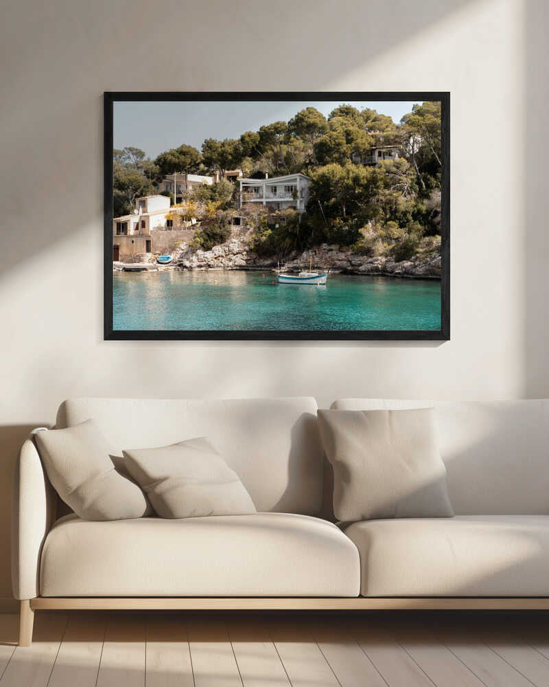 Sunny Mediterranean Cove Art Print UK — Celestial Calm Wall Art — Bedroom — Wall It All Prints