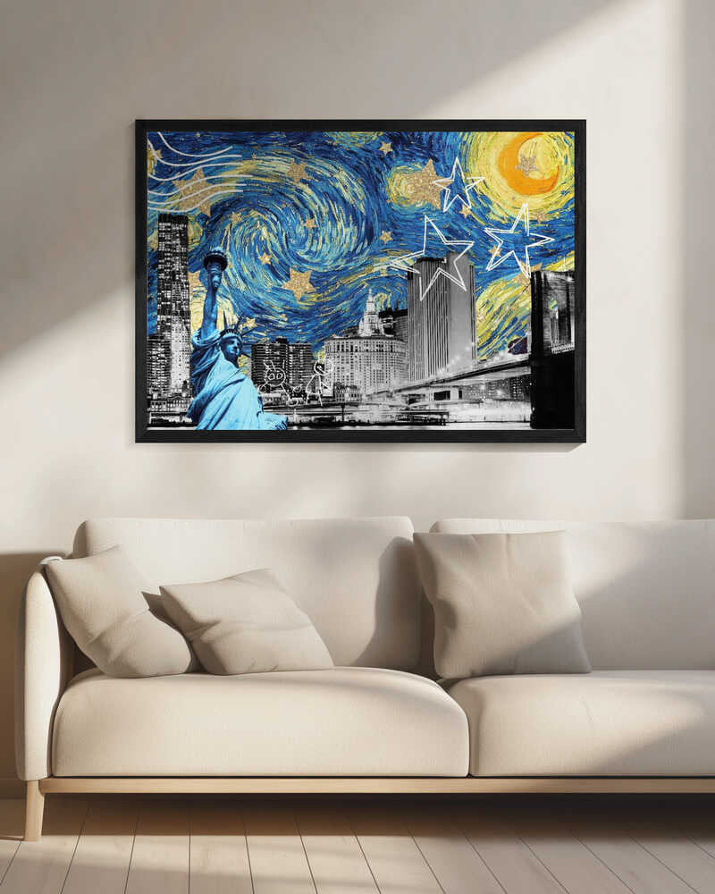 Starry Night New York Art Print UK — Abstract Vibrant Wall Art — Living Room — Wall It All Prints