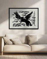 Dynamic Flying Pig Art Print UK — Abstract Vibrant Wall Art — Office — Wall It All Prints