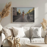 Graceful Urban Dog Walk Art Print UK — Portrait Calm Wall Art — Living Room — Wall It All Prints