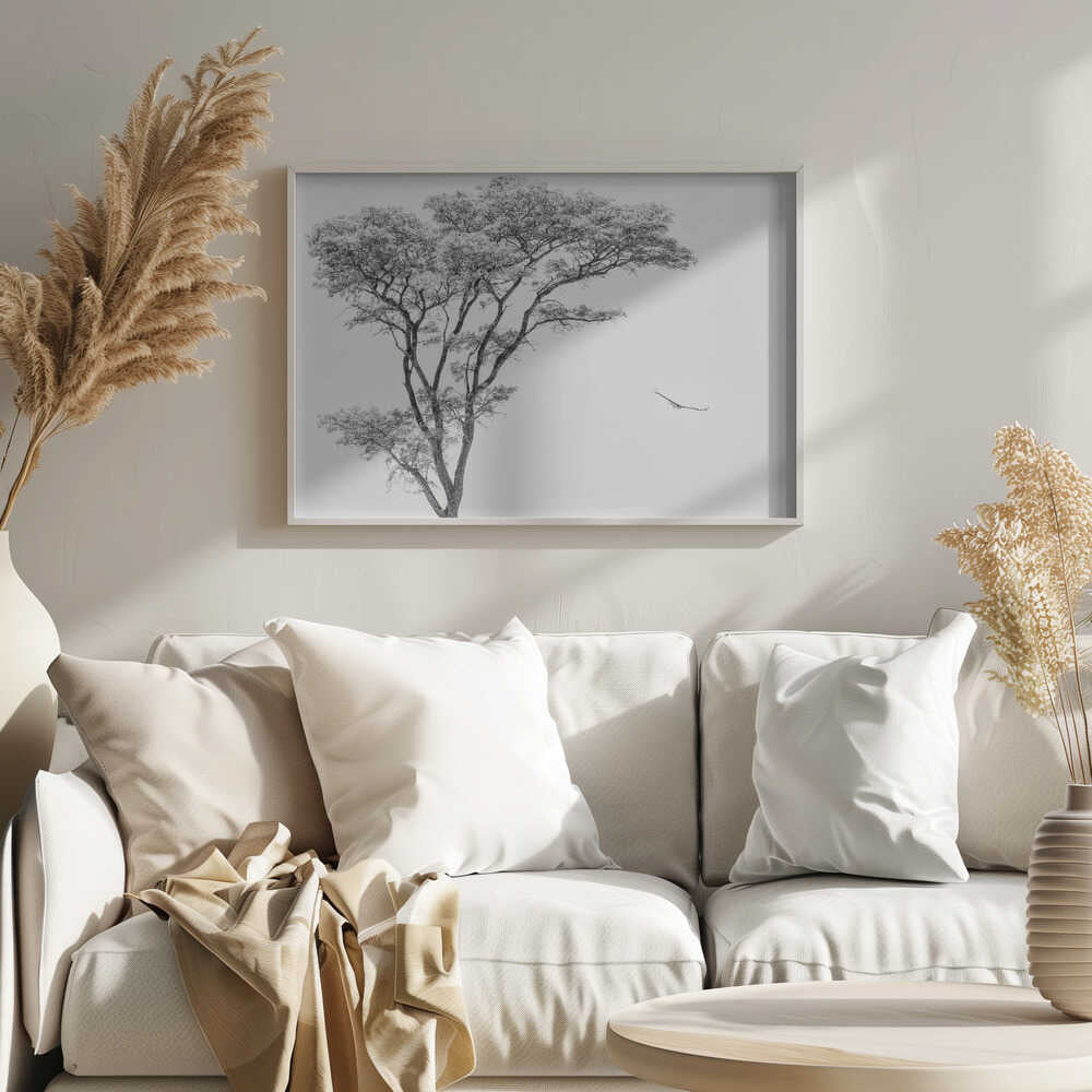 Tree and Bird Flight Art Print UK — Abstract Calm Wall Art — Bedroom — Wall It All Prints