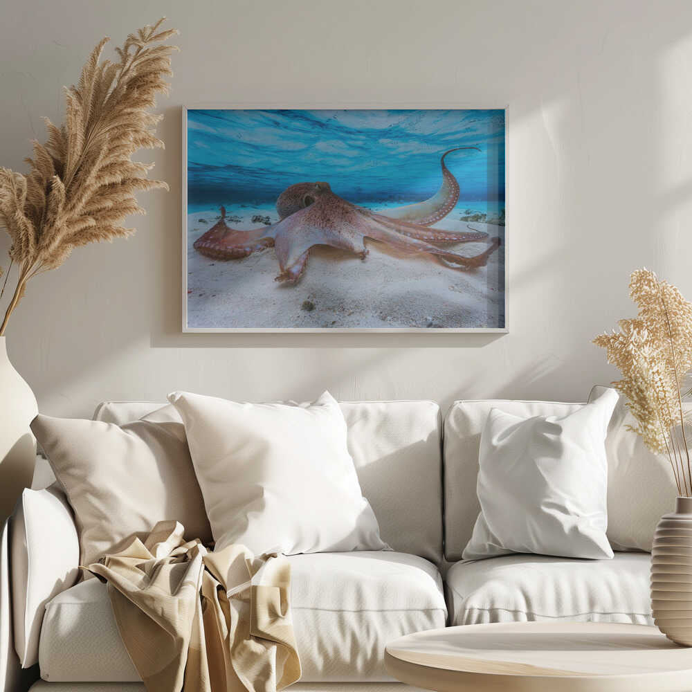Gentle Octopus Underwater Art Print UK — Landscape Calm Wall Art — Bedroom — Wall It All Prints