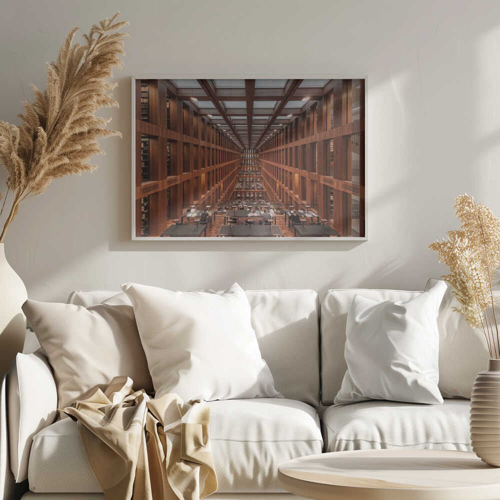 Grand Modern Library Art Print UK — City Minimal Wall Art — Bathroom — Wall It All Prints