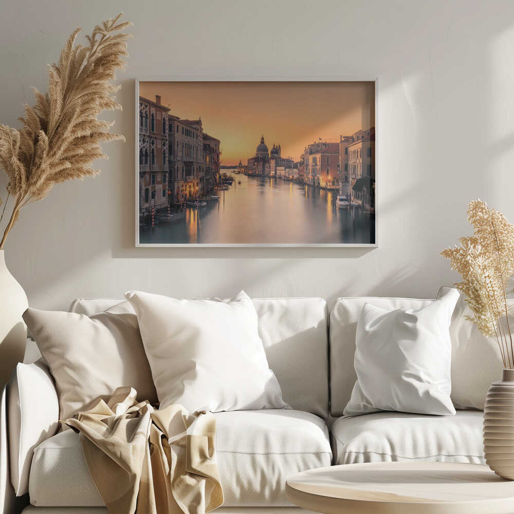 Grand Canal Sunset Venice Art Print UK — Landscape Calm Wall Art — Bedroom — Wall It All Prints
