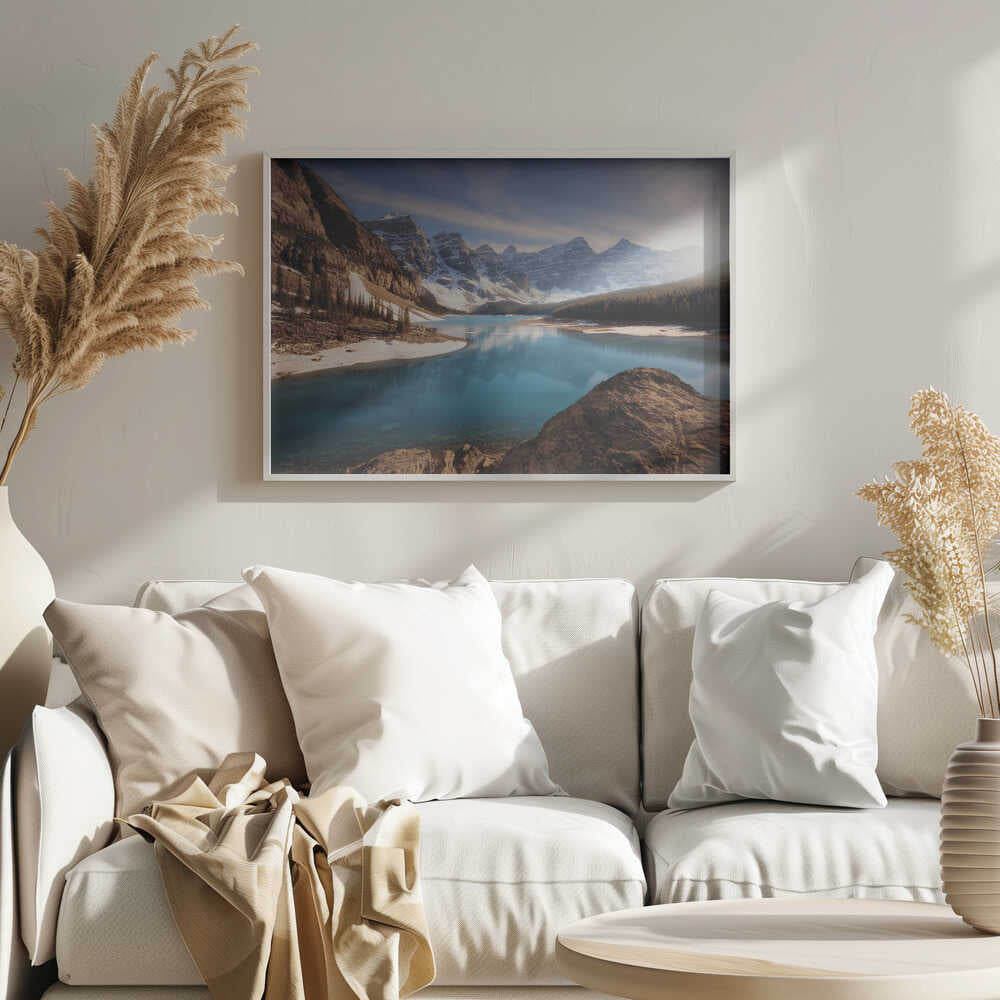 Turquoise Mountain Serenity Art Print UK — Landscape Vibrant Wall Art — Bedroom — Wall It All Prints