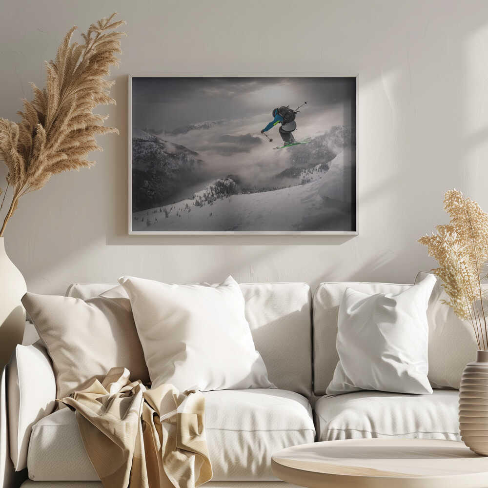Epic Mountain Ski Jump Art Print UK — Landscape Fresh Wall Art — Living Room — Wall It All Prints