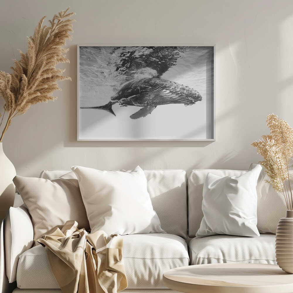 Majestic Humpback Whale Art Print UK — Portrait Calm Wall Art — Living Room — Wall It All Prints