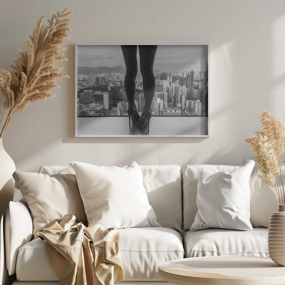 City View High Heels Art Print UK — Landscape Dark Wall Art — Living Room — Wall It All Prints
