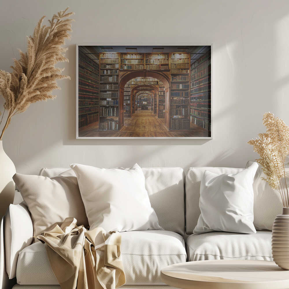 Grand Library Archways Art Print UK — Vintage Elegant Wall Art — Bathroom — Wall It All Prints