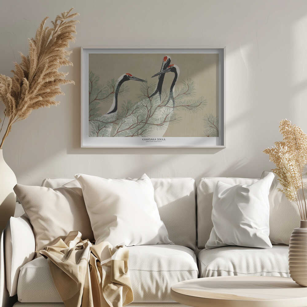 Cranes From Momoyogusa Art Print UK — Japanese Vibrant Wall Art — Living Room — Wall It All Prints