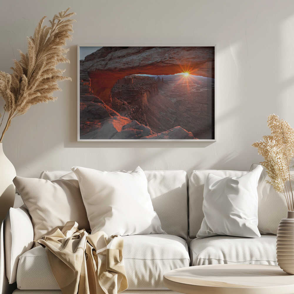 Mesa Arch Sunrise Glow Art Print UK — Dark Moody Calm Wall Art — Living Room — Wall It All Prints