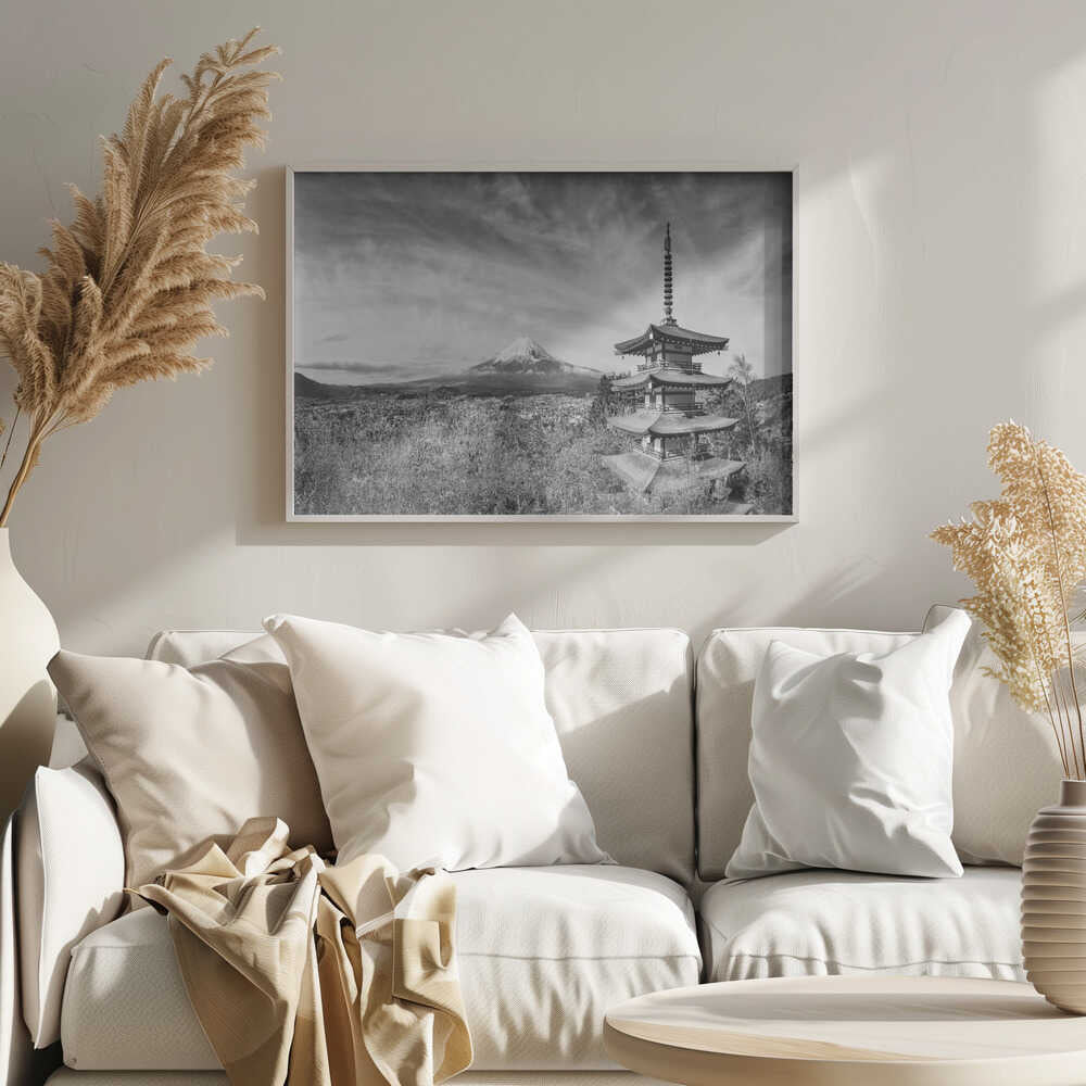Majestic Fuji Pagoda Art Print UK — Japanese Calm Wall Art — Living Room — Wall It All Prints