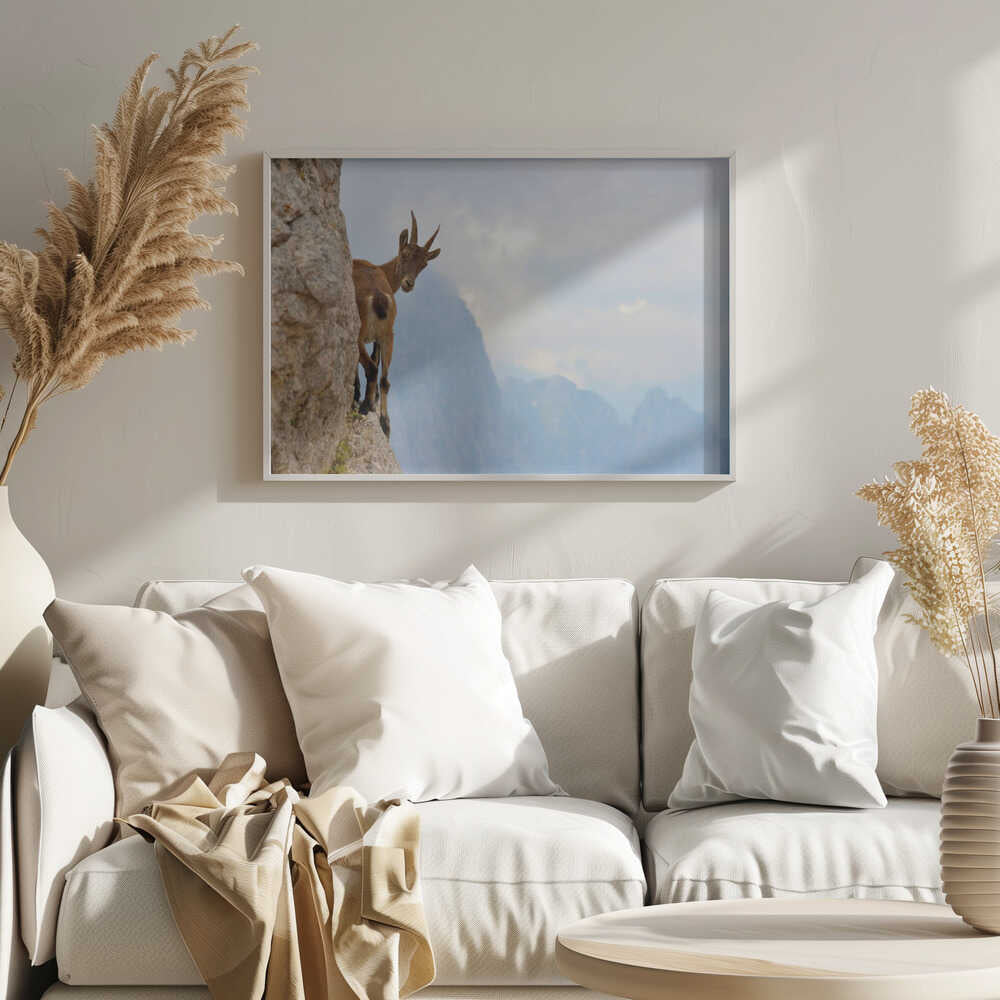 Curious Mountain Goat Art Print UK — Landscape Fresh Wall Art — Living Room — Wall It All Prints