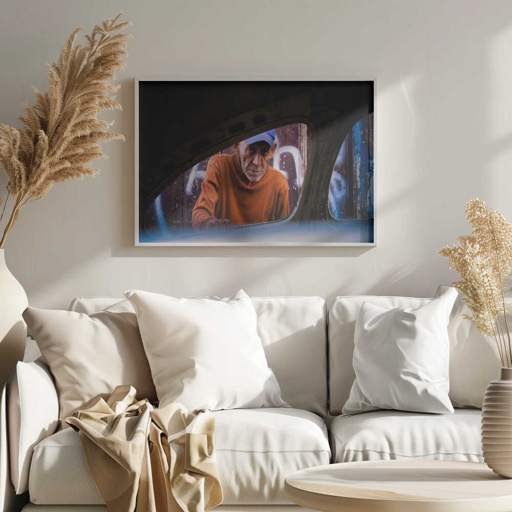 Old Man's Gaze Art Print UK — Dark Moody Dark Wall Art — Living Room — Wall It All Prints