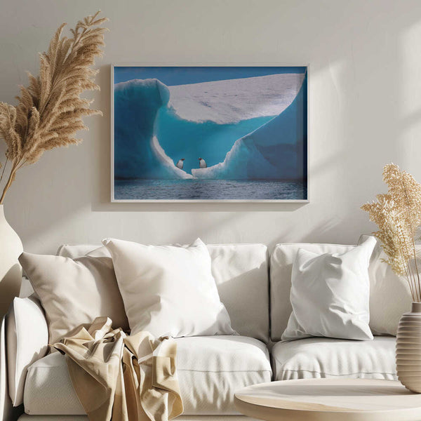 Penguins Beneath Blue Ice Art Print UK — Landscape Calm Wall Art — Living Room — Wall It All Prints