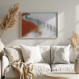 Red Reeds and Calm Water Art Print UK — Abstract Vibrant Wall Art — Bedroom — Wall It All Prints