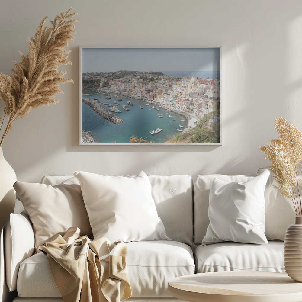 Colorful Procida Harbor Art Print UK — Celestial Vibrant Wall Art — Living Room — Wall It All Prints