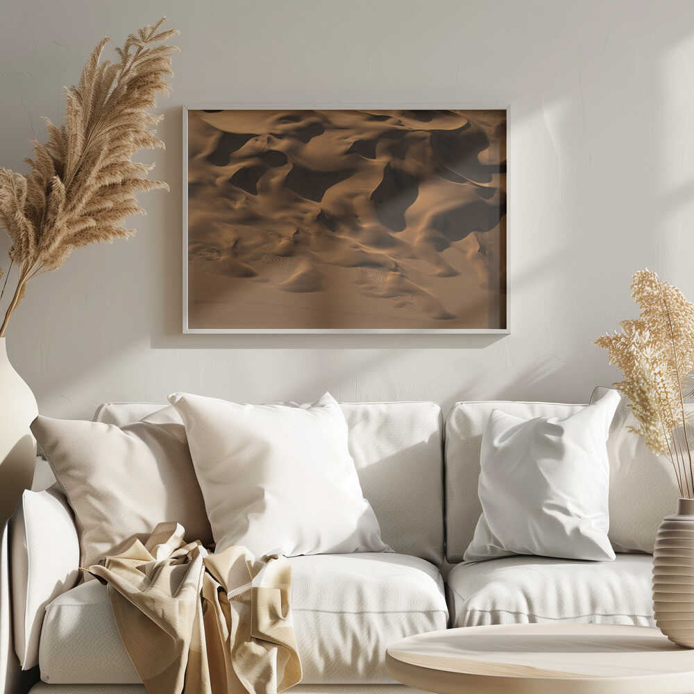 Golden Desert Dunes Art Print UK — Abstract Calm Wall Art — Living Room — Wall It All Prints
