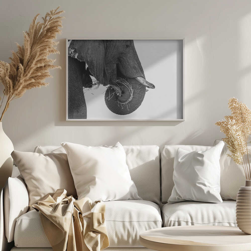Curling Elephant Trunk Art Print UK — Abstract Dark Wall Art — Living Room — Wall It All Prints