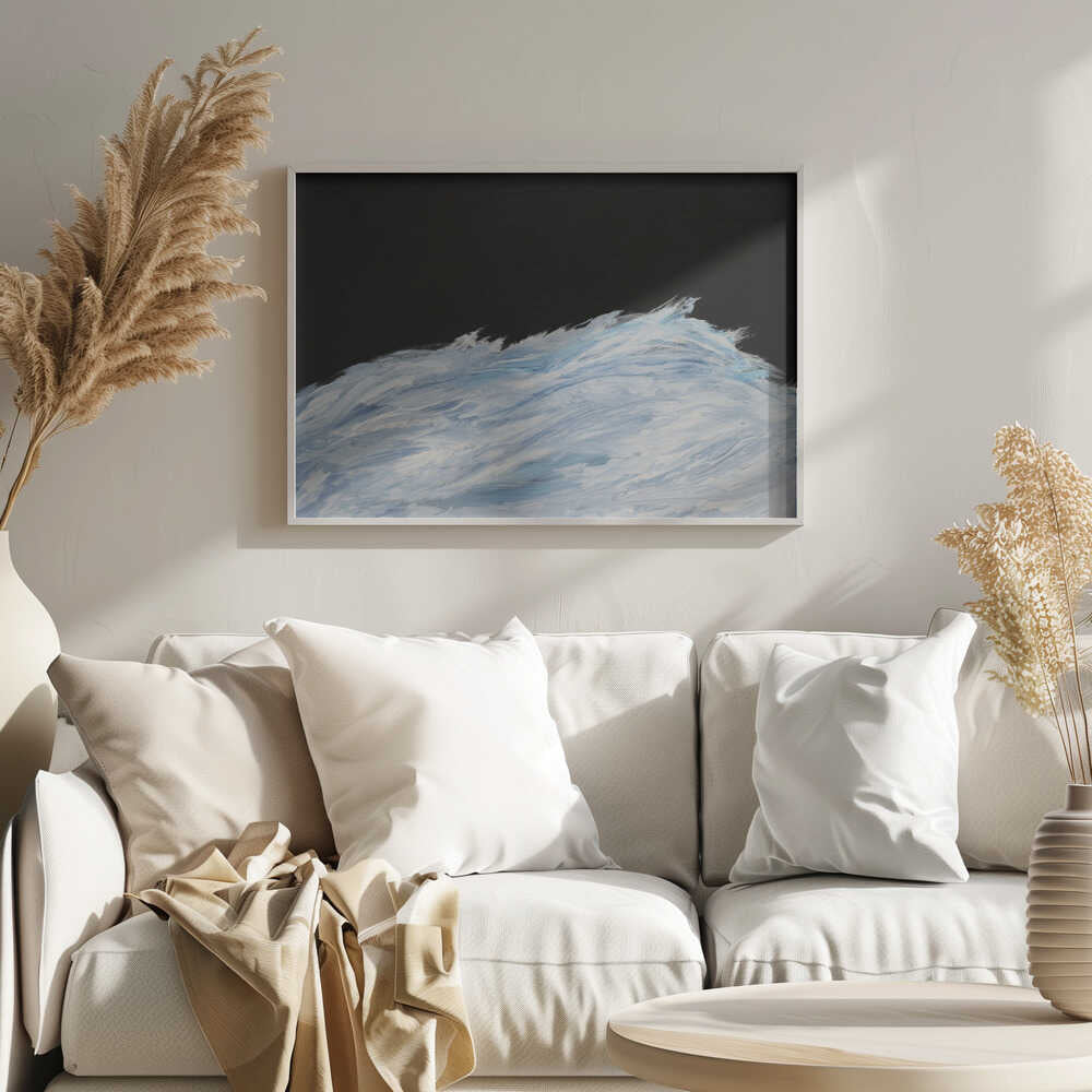 Crashing Dark Waves Art Print UK — Abstract Dark Wall Art — Living Room — Wall It All Prints