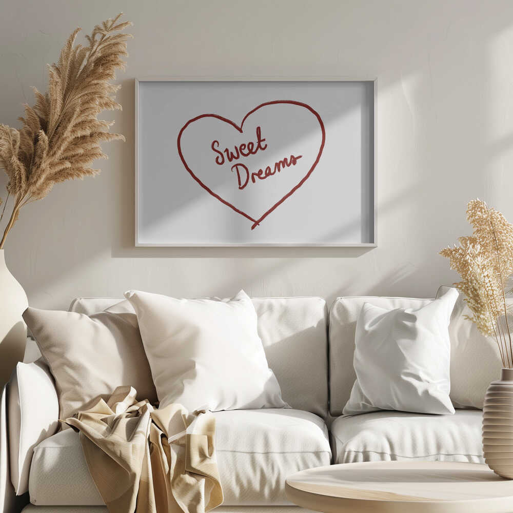 Sweet Dreams Heart Art Print UK — Abstract Minimal Wall Art — Office — Wall It All Prints