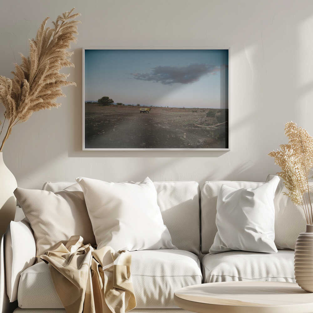 Lone Desert Vehicle Art Print UK — Landscape Vibrant Wall Art — Bedroom — Wall It All Prints