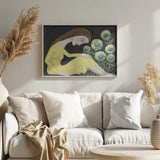Lady With Lady Bug in yellow dress with flowers Art Print UK — Botanical Vibrant Wall Art — Living Room — Wall It All Prints
