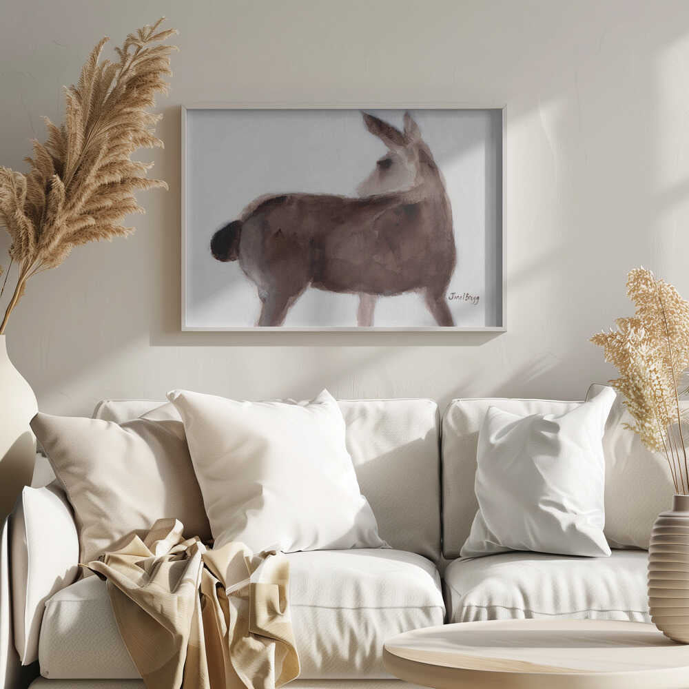 Gentle Watercolor Deer Art Print UK — Abstract Calm Wall Art — Bedroom — Wall It All Prints