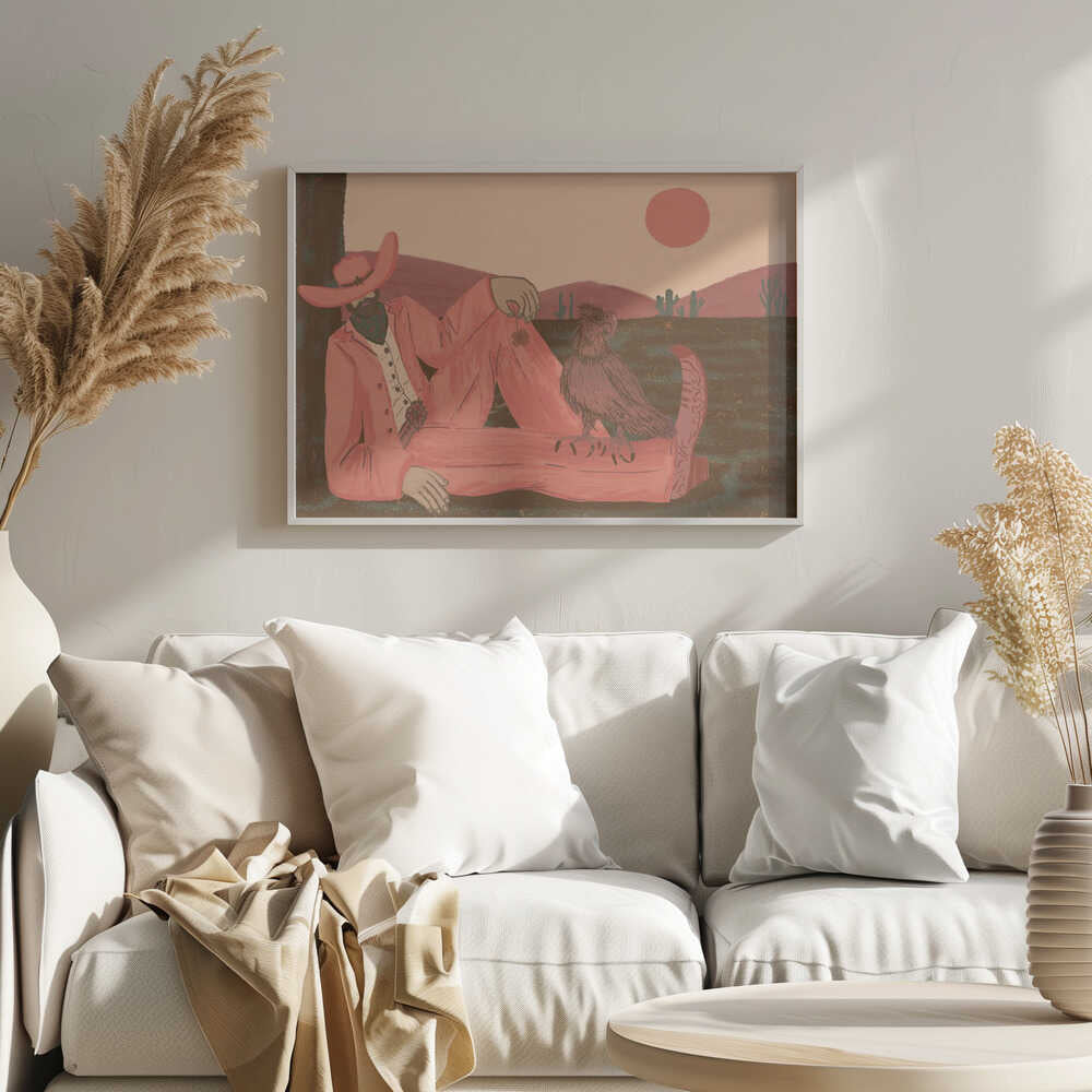 Cowboy's Desert Companion Art Print UK — Landscape Calm Wall Art — Living Room — Wall It All Prints