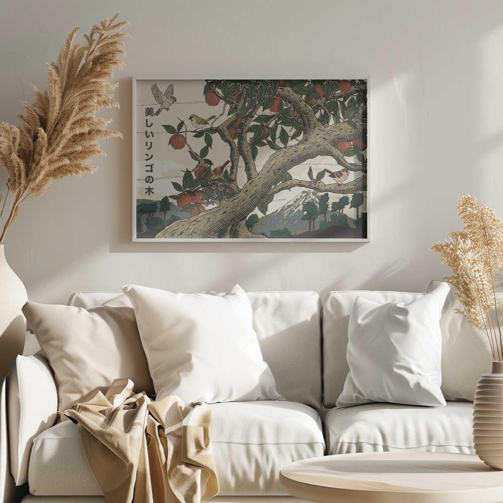 Japanese Apple Tree Landscape Art Print UK — Japanese Calm Wall Art — Kitchen — Wall It All Prints