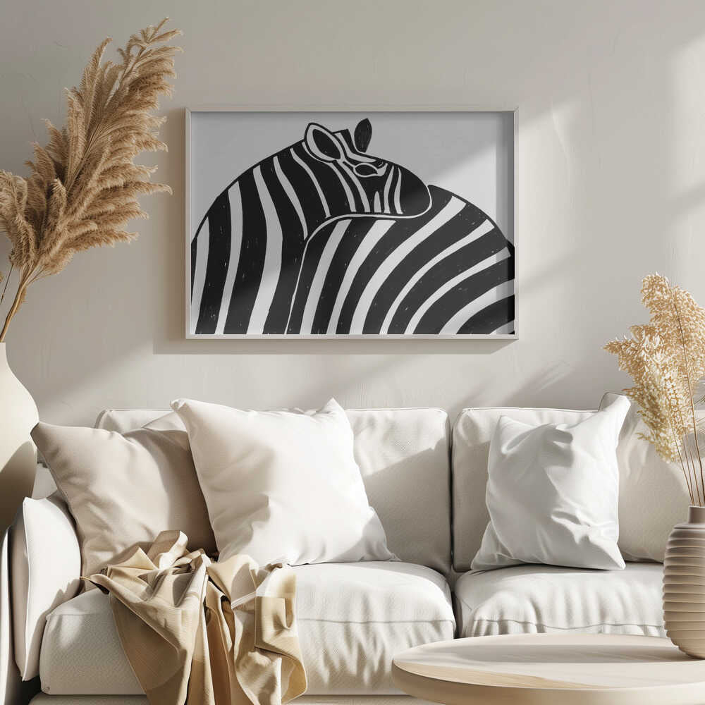 Bold Zebra Stripes Art Print UK — Abstract Vibrant Wall Art — Office — Wall It All Prints