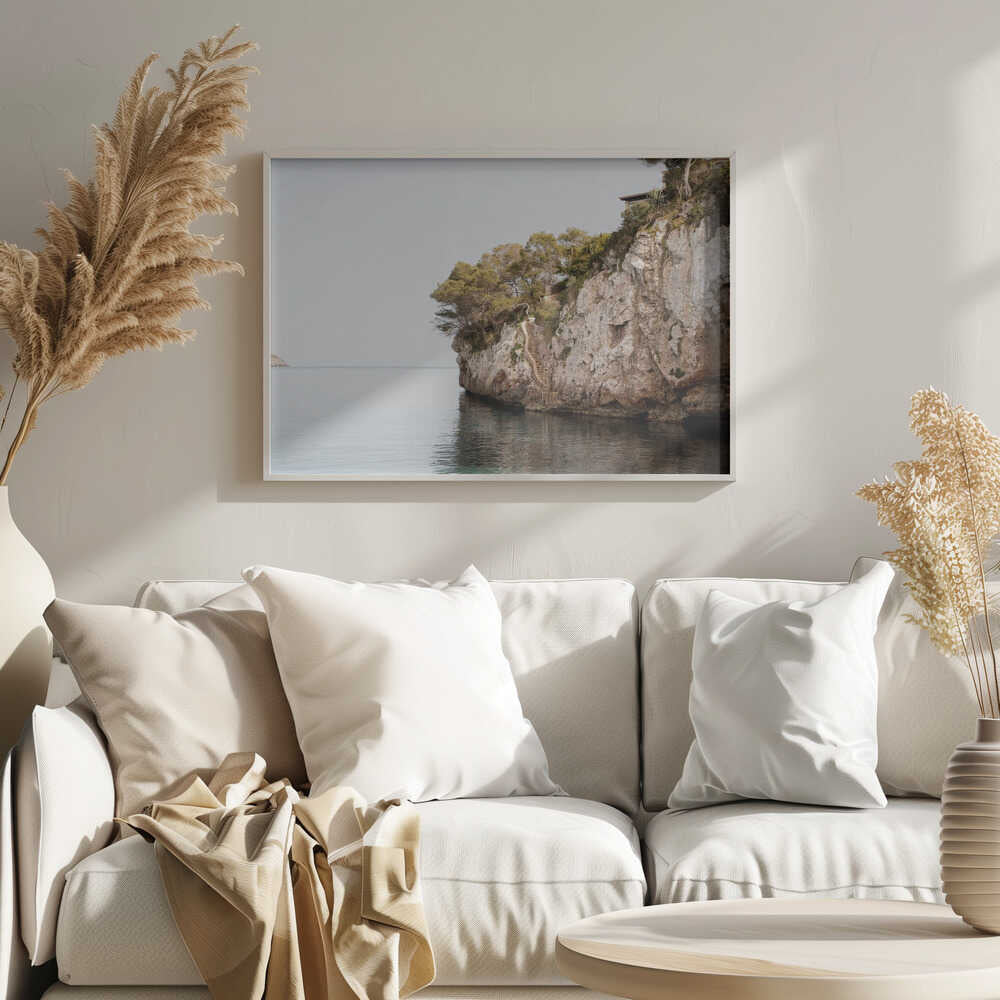 Mediterranean Cliffside Escape Art Print UK — Landscape Calm Wall Art — Bedroom — Wall It All Prints
