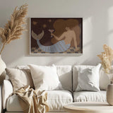 Glamorous Mermaid Martini Art Print UK — Dark Moody Dark Wall Art — Living Room — Wall It All Prints