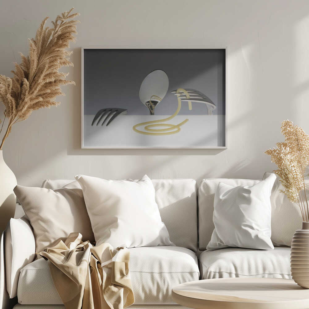 Spaghetti and Silverware Art Print UK — Abstract Vibrant Wall Art — Kitchen — Wall It All Prints