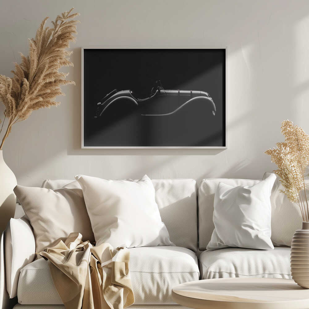 Classic Car Silhouette Art Print UK — Abstract Dark Wall Art — Office — Wall It All Prints