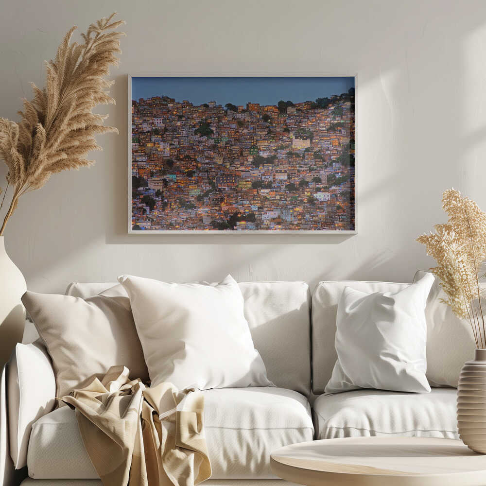 Rio Favela Lights Art Print UK — Landscape Vibrant Wall Art — Living Room — Wall It All Prints