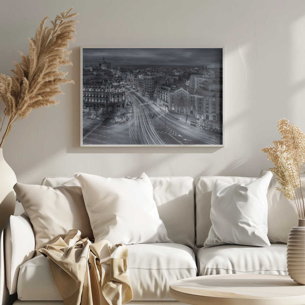 Madrid City Lights Art Print UK — City Dark Wall Art — Bathroom — Wall It All Prints