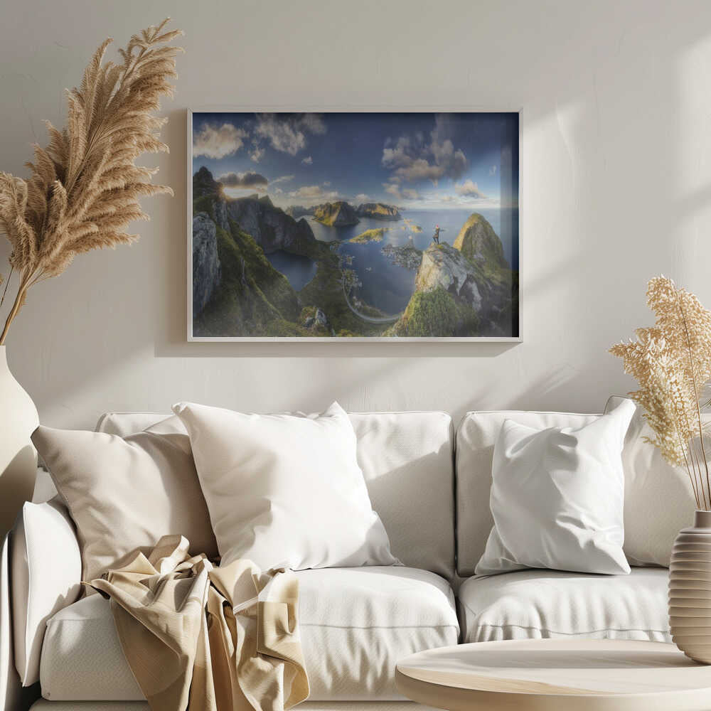 Lofoten Mountain Vista Art Print UK — Dark Moody Calm Wall Art — Living Room — Wall It All Prints