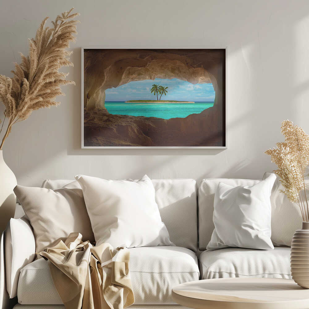 Paradise Island Cave View Art Print UK — Landscape Calm Wall Art — Living Room — Wall It All Prints