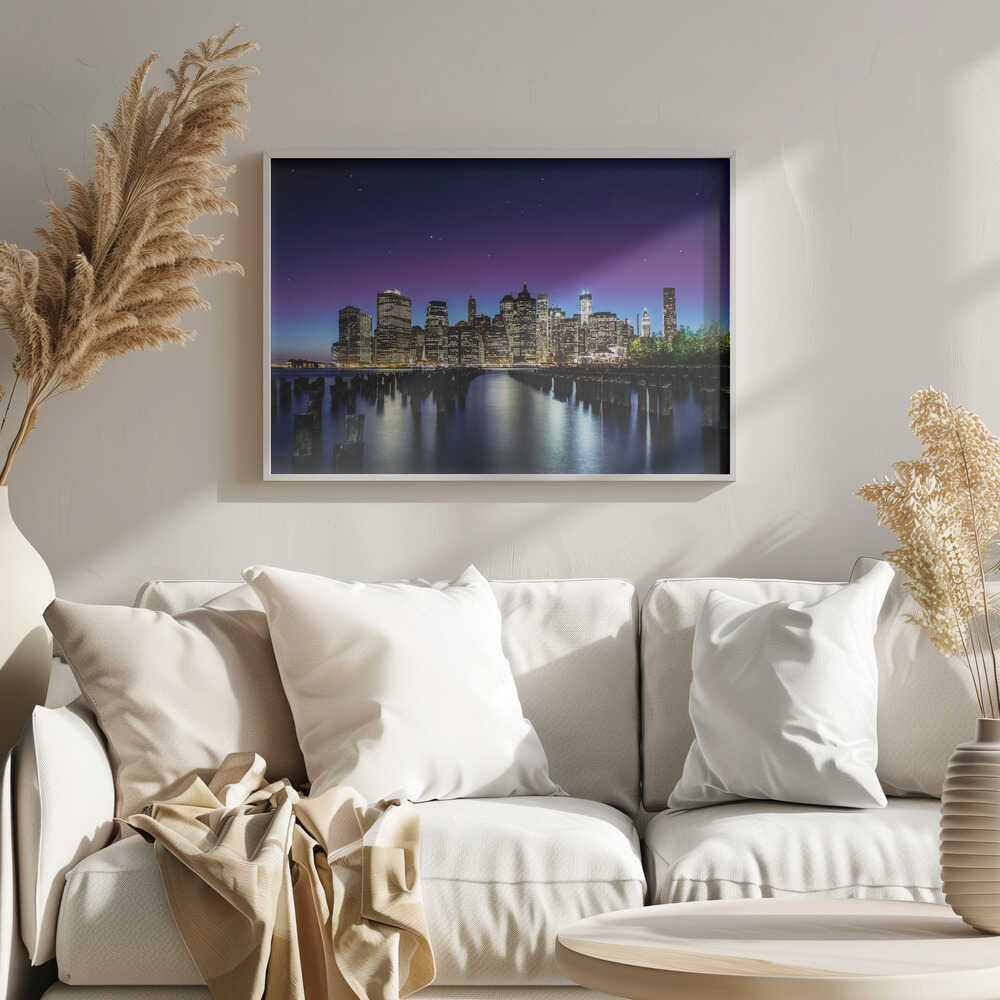 New York City Reflections Art Print UK — Dark Moody Dark Wall Art — Living Room — Wall It All Prints
