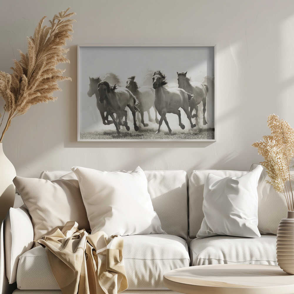 Galloping Wild Horses Art Print UK — Animal Vibrant Wall Art — Living Room — Wall It All Prints