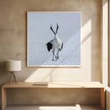 Japanese Cranes Courtship Dance Art Print UK — Japanese Dark Wall Art — Living Room — Wall It All Prints