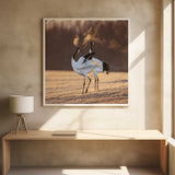 Cranes Golden Breath Art Print UK — Animal Calm Wall Art — Living Room — Wall It All Prints